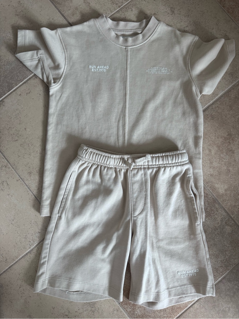 Zara Cream Short Sleeve Kids Pajama Set